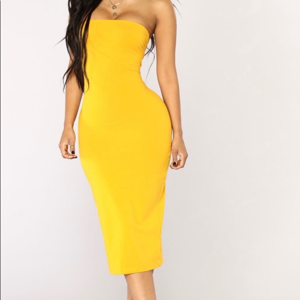 Rhianna Gold /Yellow Tube Dress